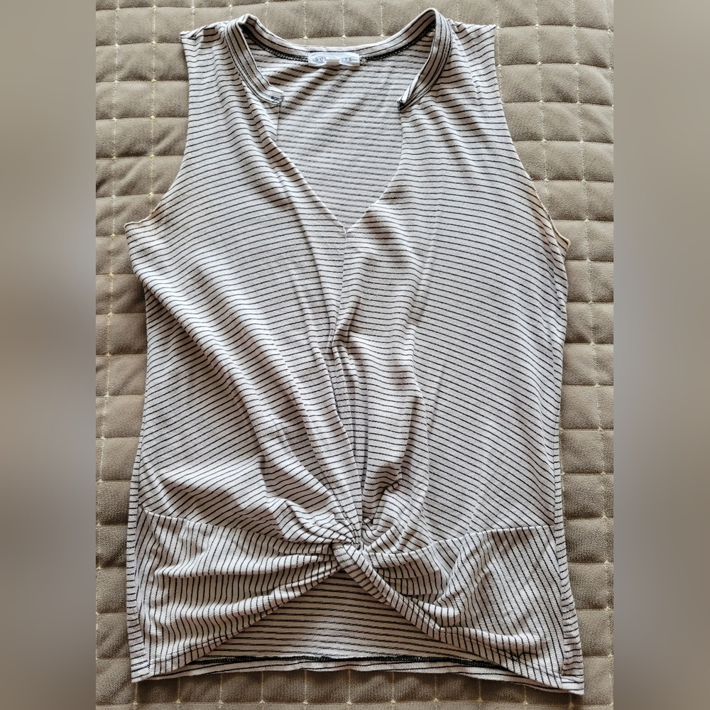 Striped Sleeveless Twist Front Top